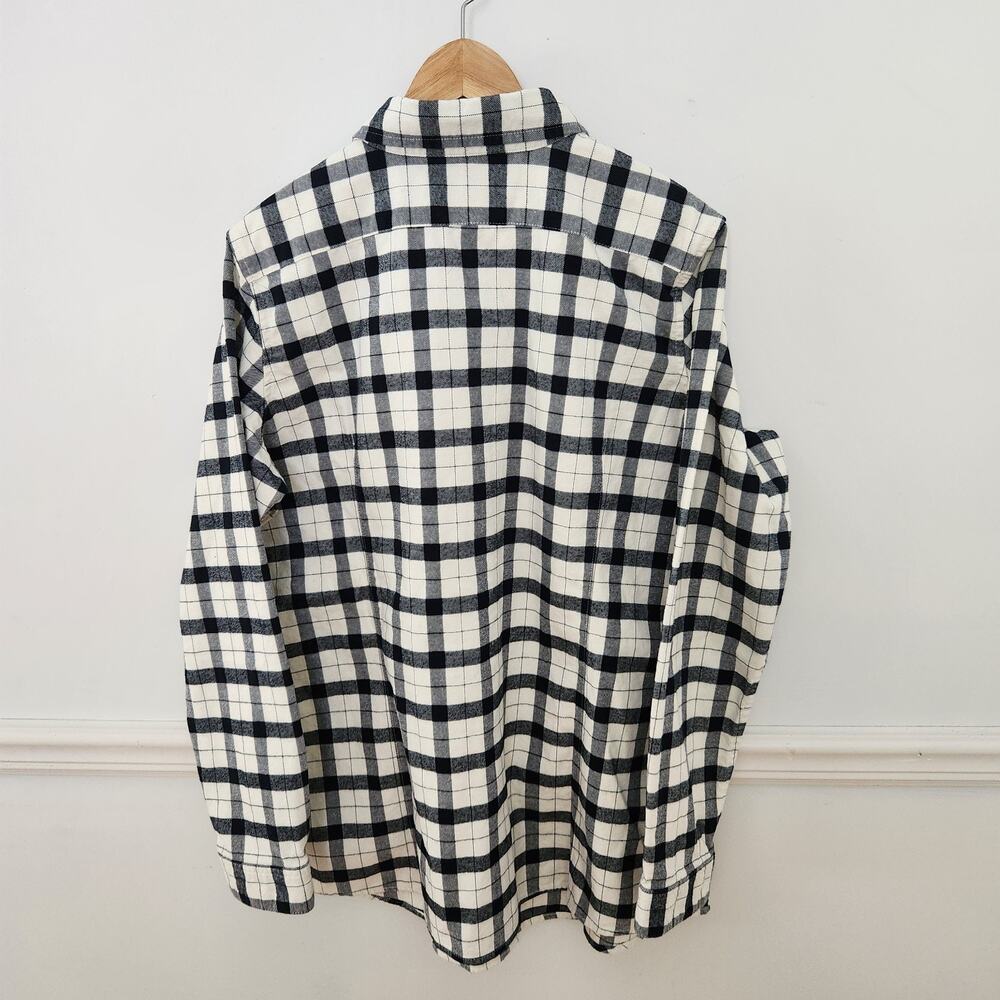 Filson Flannel Shirt XXL Womens Buttonup Alaskan Guide Plaid Black Cream Outdoor - Picture 9 of 13